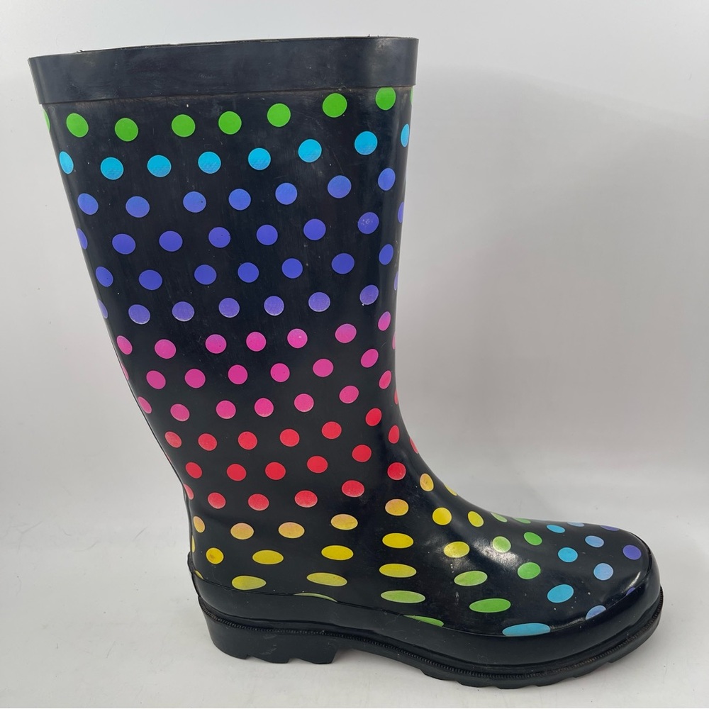 Western Chief Women’s- SZ 9 -Polka Dot Rubber Waterproof Rain Boots